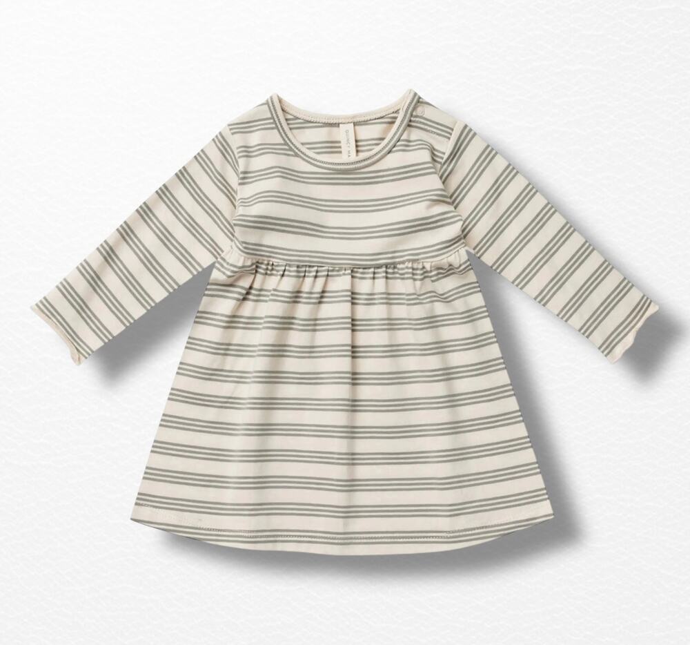 NWT Quincy Mae Organic Long Sleeved Baby Dress, 0-3 Months